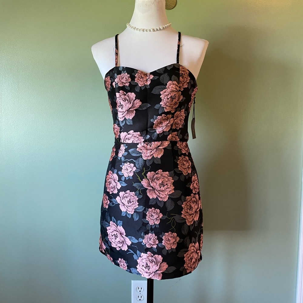 Forever 21 cocktail dress floral shimmer small NWT